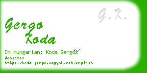 gergo koda business card